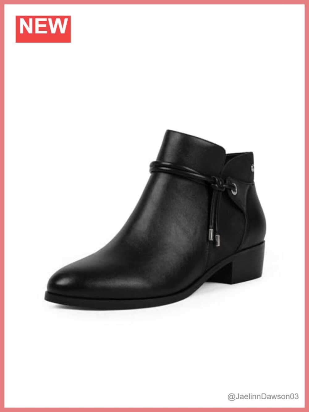 Women's Round Toe Low Heel Ankle Boots Faux Leather Side Zip